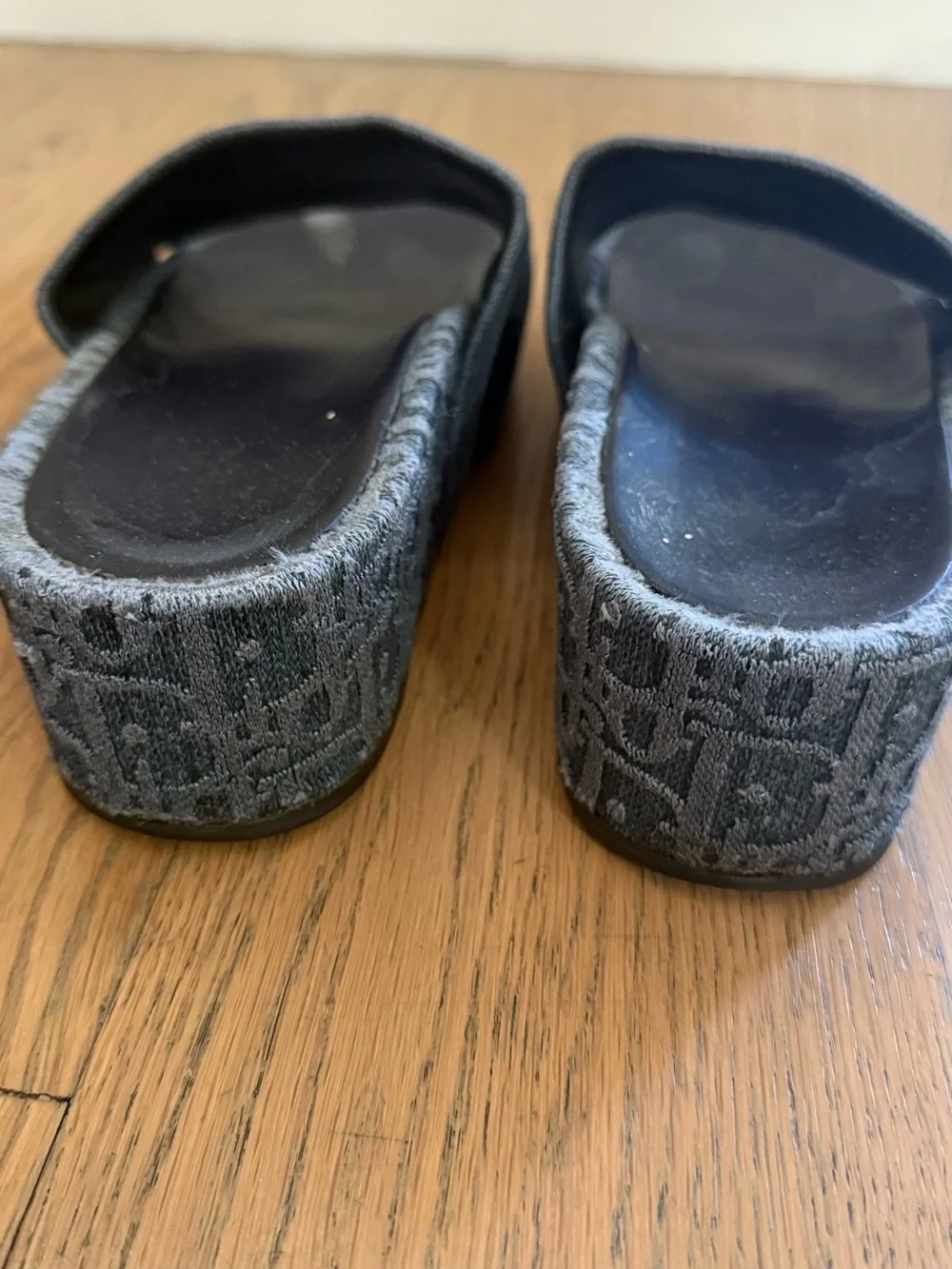 Dior Gray Branded Slide Sandals Size 8